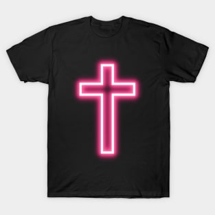 Pink Neon Cross T-Shirt